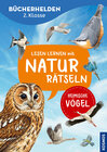 Buchcover Lesen lernen mit Naturrätseln, Bücherhelden 2. Klasse, heimische Vögel