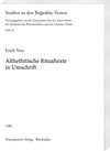 Buchcover Althethitische Ritualtexte in Umschrift