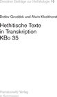 Buchcover Hethitische Texte in Transkription KBo35
