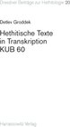 Buchcover Hethitische Texte in Transkription KUB 60