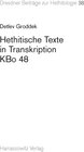 Buchcover Hethitische Texte in Transkription KBo 48