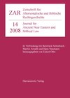 Buchcover Zeitschrift für Altorientalische und Biblische Rechtsgeschichte 14 (2008)