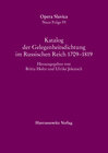 Buchcover Katalog der Gelegenheitsdichtung im Russischen Reich 1709–1819