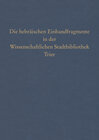 Buchcover Die hebräischen Einbandfragmente in der Wissenschaftlichen Stadtbibliothek Trier