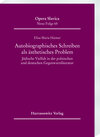 Buchcover Autobiographisches Schreiben als ästhetisches Problem