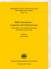 Buchcover Bible Translations – Linguistic and Cultural Issues