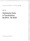 Buchcover Hethitische Texte in Transkription Bo 8916–Bo 9030