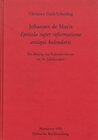 Buchcover Johannes de Muris, Epistola super reformatione antiqui kalendarii