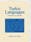 Buchcover Turkic Languages 26 (2022) 2