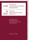 Buchcover Zeitschrift für Altorientalische und Biblische Rechtsgeschichte 29 (2023)