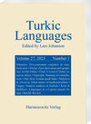Buchcover Turkic Languages 27 (2023) 1