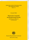 Buchcover Historische Linguistik und Redaktionsgeschichte