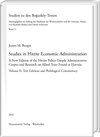 Buchcover Studies in Hittite Economic Administration