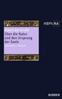 Buchcover Liber de natura et origine animae. Über die Natur und den Ursprung der Seele