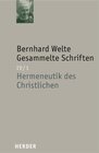 Buchcover Hermeneutik des Christlichen