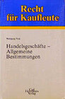 Buchcover Handelsgeschäfte - Allgemeine Bestimmungen