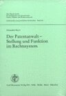 Buchcover Der Patentanwalt - Stellung und Funktion im Rechtssystem