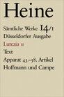 Buchcover Sämtliche Werke. Historisch-kritische Gesamtausgabe der Werke. Düsseldorfer Ausgabe / Lutezia II