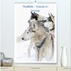 Buchcover Huskies - Portraits im Schnee (hochwertiger Premium Wandkalender 2025 DIN A2 hoch), Kunstdruck in Hochglanz