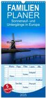 Buchcover Familienplaner 2025 - Sonnenauf- und Untergänge in Europa mit 5 Spalten (Wandkalender, 21 x 45 cm) CALVENDO