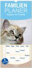 Buchcover Familienplaner 2025 - Katzen im Porträt / Geburtstagskalender mit 5 Spalten (Wandkalender, 21 x 45 cm) CALVENDO