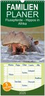 Buchcover Familienplaner 2025 - Flusspferde Magie des Augenblicks - Hippos in Afrika mit 5 Spalten (Wandkalender, 21 x 45 cm) CALV