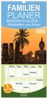 Buchcover Familienplaner 2025 - BUDDHA im GLÜCK – Weisheiten aus Asien mit 5 Spalten (Wandkalender, 21 x 45 cm) CALVENDO