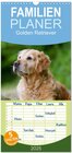 Buchcover Familienplaner 2025 - Golden Retriever mit 5 Spalten (Wandkalender, 21 x 45 cm) CALVENDO