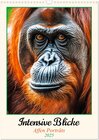 Buchcover Intensive Blicke - Affen Porträts (Wandkalender 2025 DIN A3 hoch), CALVENDO Monatskalender