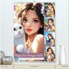 Buchcover Magische Manga-Girls. Zauberhafte Illustrationen mit Krafttieren (hochwertiger Premium Wandkalender 2025 DIN A2 hoch), K