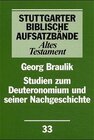 Buchcover Studien zum Deuteronomium und seiner Nachgeschichte