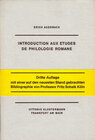Buchcover Introduction aux Etudes de Philologie romane