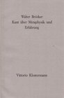 Buchcover Kant über Metaphysik und Erfahrung