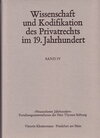Buchcover Wissenschaft und Kodifikation des Privatrechts im 19. Jahrhundert