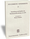 Buchcover Entstehung und Quellen der Rechtsanwaltsordnung von 1878