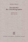 Buchcover Geschichte der Autobiographie / Band 1: Das Altertum. 1. Hälfte
