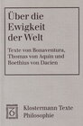 Buchcover Über die Ewigkeit der Welt