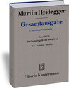 Buchcover Die Grundbegriffe der Metaphysik. Welt - Endlichkeit - Einsamkeit (Wintersemester 1929/30)