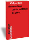 Buchcover Hermeneutik der Literatur und Theorie des Geistes