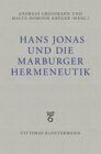 Buchcover Hans Jonas und die Marburger Hermeneutik