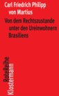 Buchcover Von dem Rechtszustande unter den Ureinwohnern Brasiliens