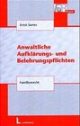 Buchcover Anwaltliche Aufklärungs- und Belehrungspflichten