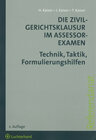 Buchcover Die Zivilgerichtsklausur im Assessorexamen