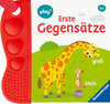 Buchcover Ravensburger Play+ flip&pop: Erste Gegensätze (Mein allererstes Beißbuch), Baby-Buch ab 6 Monate