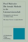 Buchcover Die formale Methode in der Literaturwissenschaft