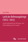Buchcover Lyrik der Befreiungskriege (1812-1815)