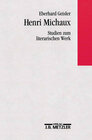 Buchcover Henri Michaux - Studien zum literarischen Werk
