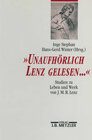 Buchcover "Unaufhörlich Lenz gelesen..."