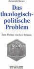 Buchcover Das theologisch-politische Problem