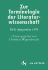 Buchcover Zur Terminologie der Literaturwissenschaft